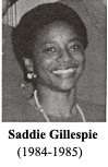 Saddie Gilespie 1984-1985